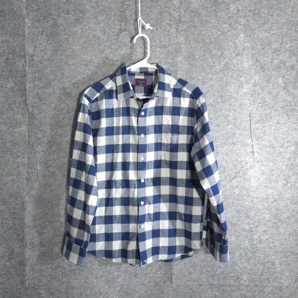 UNTUCKit Other - UNTUCKit Barrelstone Shirt Mens Medium Navy White Gingham Flannel 40713 Regular